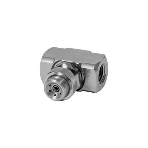 XAER är en luftatomiserande dysa med extern mixning av vätska och luft, vilken gör dysan lämplig även för vätskor med hög viskositet.
